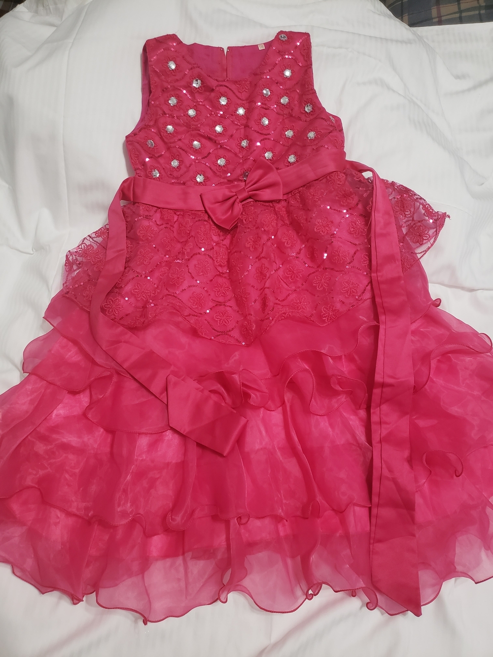 IGirls Hot Pink Sequin & Lace Party Dress with Bow